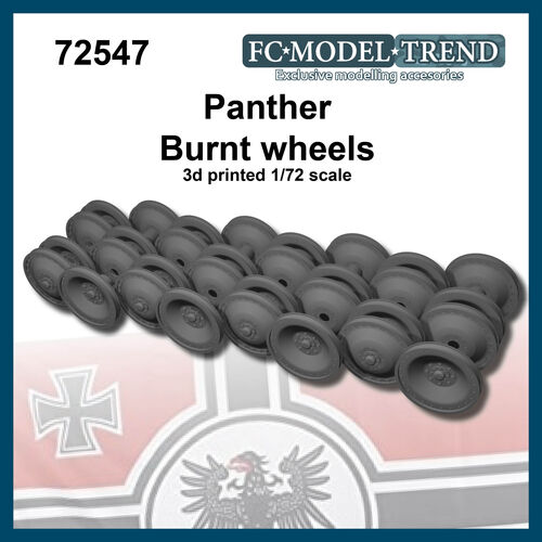 72547 Panther burnt wheels, 1/72 scale.