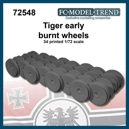72548 Tiger early burnt wheels, 1/72 scale.