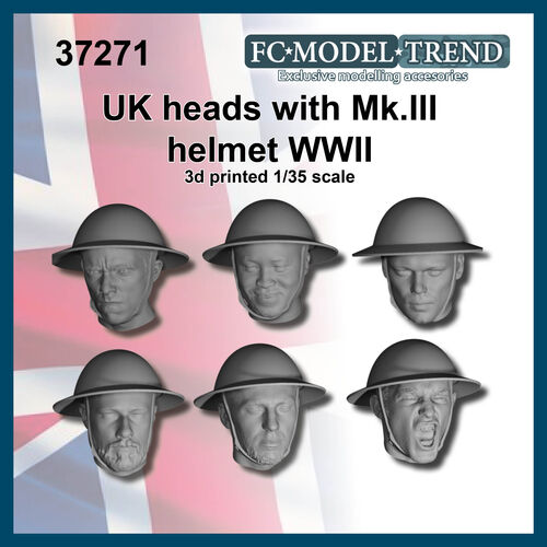 37271 UK heads with Mk.III helmet. 1/35 scale.