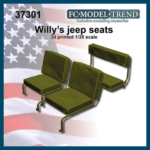 37301 Willy's jeep seats, 1/35 scale.