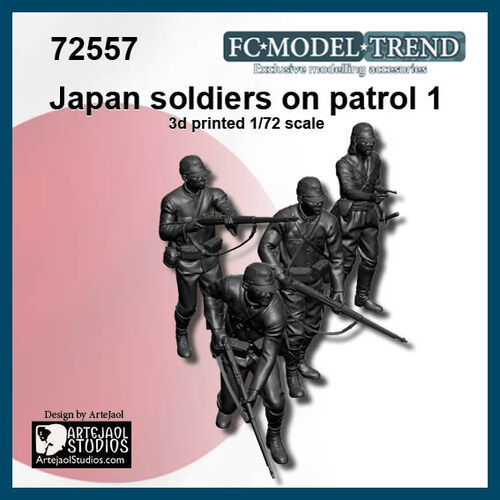 72557 Japan soldiers on patrol WWII 1, 1/72 scale.