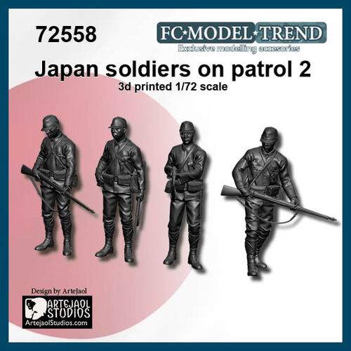 72558 Japan soldiers on patrol WWII 2, 1/72 scale.