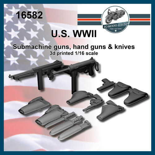 16582 Pistolas y subfusiles USA WWII, escala 1/16.