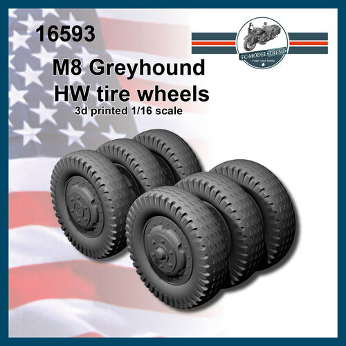16590 M8 Greyhound ruedas con neumticos HW, escala 1/16.