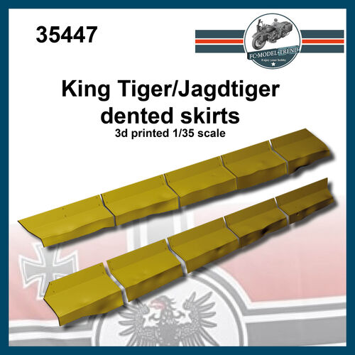 35447 King Tiger, faldones abollados, escala 1/35.