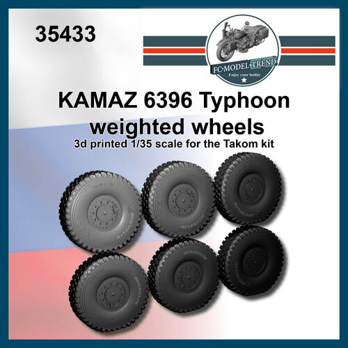 35433 Kamaz 6396 Typhoon weighted wheels, 1/35 scale.