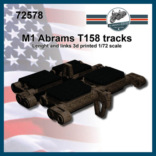 72578 M1 Abrams,  T158 tracks, 1/72 scale.