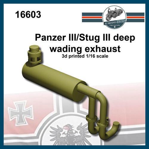 16603 Panzer III/Stug III deep wading exhaust. 1/16 scale.