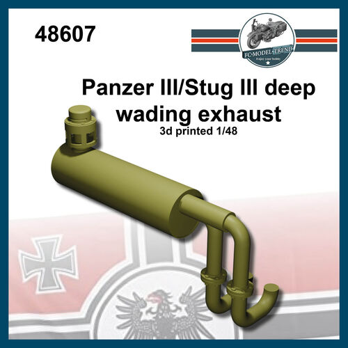 48607 Panzer III/Stug III, deep wading exhaust, 1/48 scale.