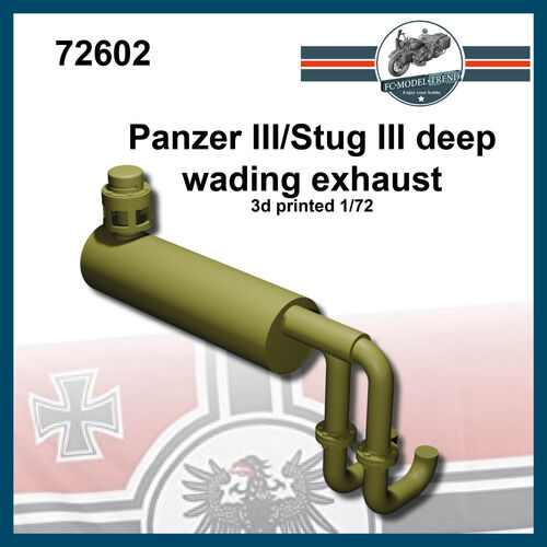 72602 Panzer III/ Stug III deep wading exhaust, 1/72 scale.