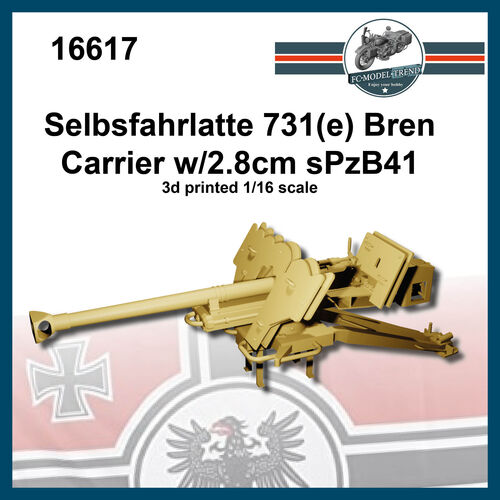 16617 Selbsfahrlatte 731(e) Bren Carrier w/2,8cm SPzB 41. 1/16 scale.