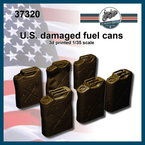 37320 US WWII dented fuel cans, 1/35 scale.