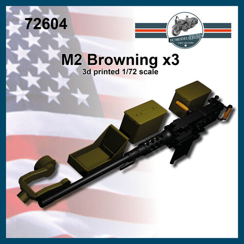 72604 M2 Browning machine gun x3, 1/72 scale.