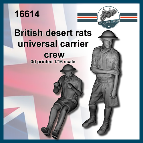 16614 Tripulacin "desert rats" britnica para Uhiversal carrier, escala 1/16.