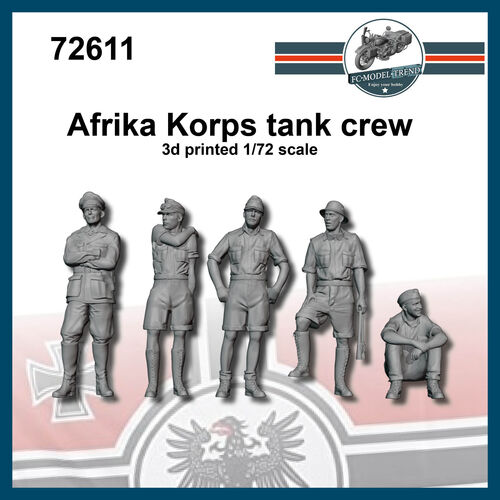 72611 Tripulacin panzer Afrika Korps, escala 1/72.