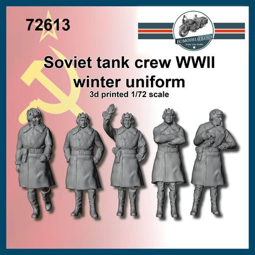 72613 Tripulacin de tanque sovitica WWII uniforme de invierno, escala 1/72.