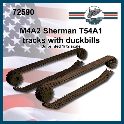 72590 Cadenas T54 con duckbill para M4A2 Sherman, escala 1/72.