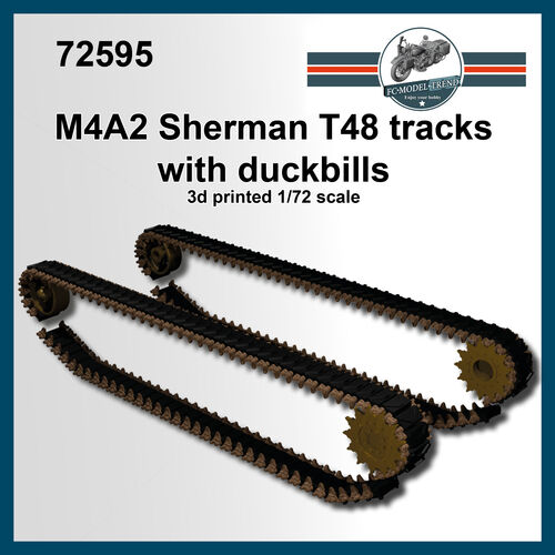 72595 Cadenas T48 con duckbill para M4A2 Sherman, escala 1/72.