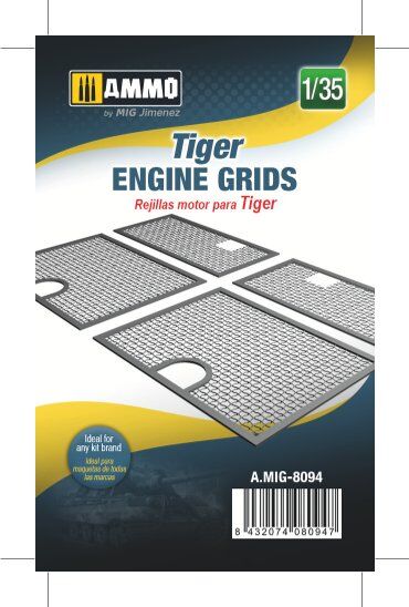 AMMO8094 Tiger engine deck grilles 3d printed 1/35 scale.