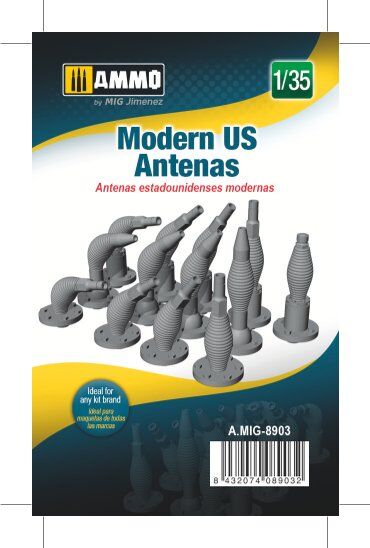 AMMO8903 Antenas USA modernas, escala 1/35