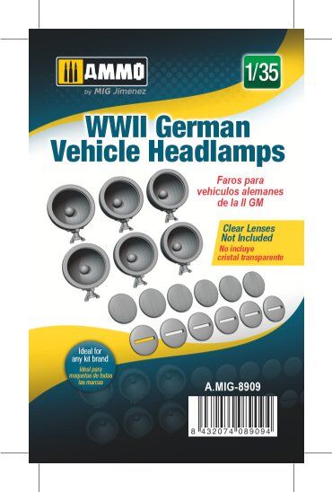 AMMO8909 Faros vehículos alemanes, escala 1/35