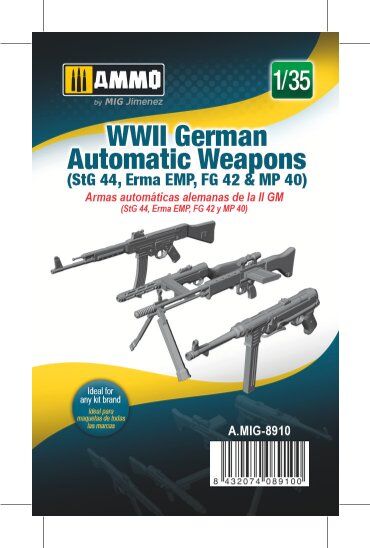 AMMO8910 Armas alemanas WWII, escala 1/35