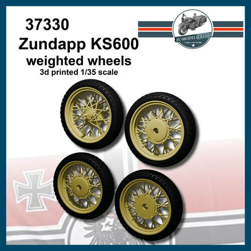 37330 Zundapp KS600 weighted wheels, 1/35 scale.