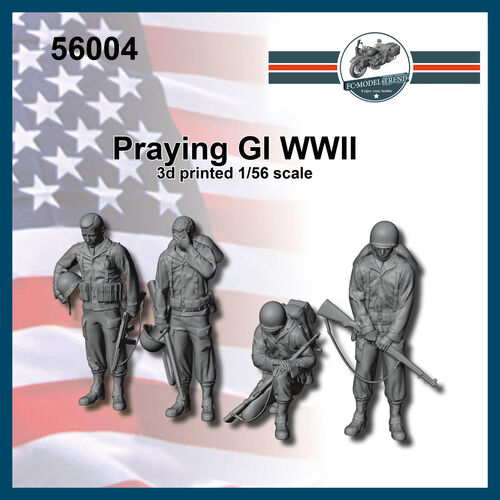 56004 USA praying GI WWII, 1/56 scale.