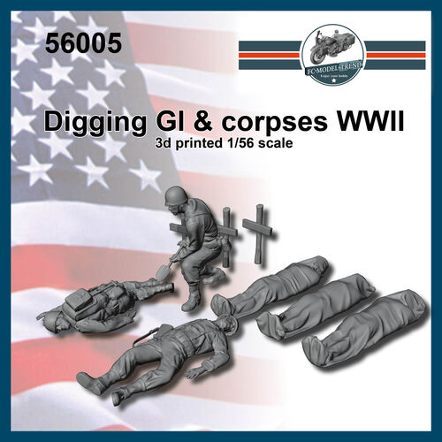 56005 Digging GI & corpses 1/56 scale.