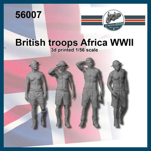 56007 UK troops Africa WWII, 1/56 scale.